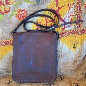 Vera Pelle Dark Brown Leather Messenger Bag